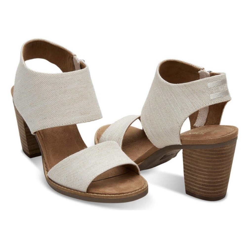 TOMS beige linen MAJORCA CUTOUT size 8